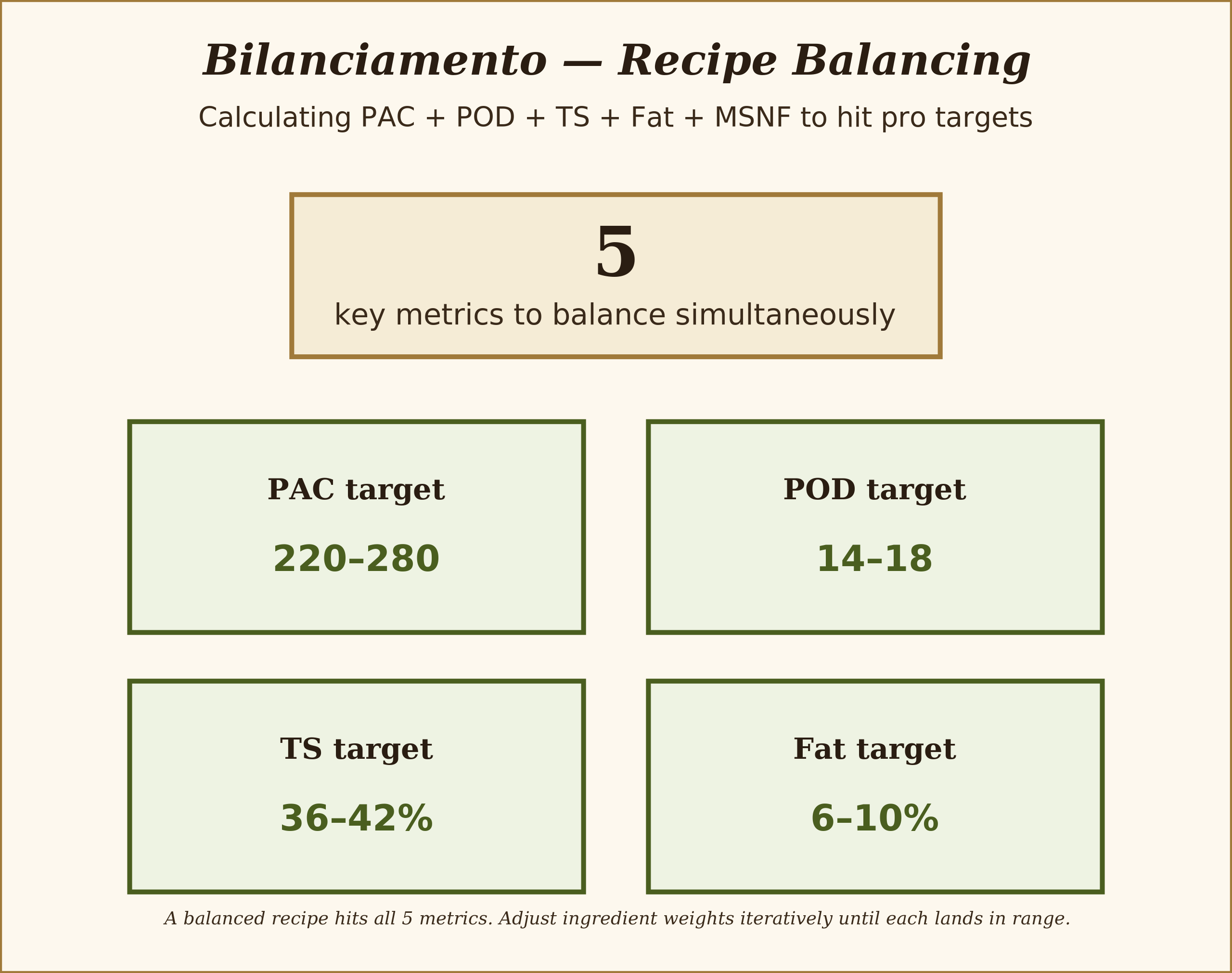 Three axes of gelato balance — PAC, POD, TS