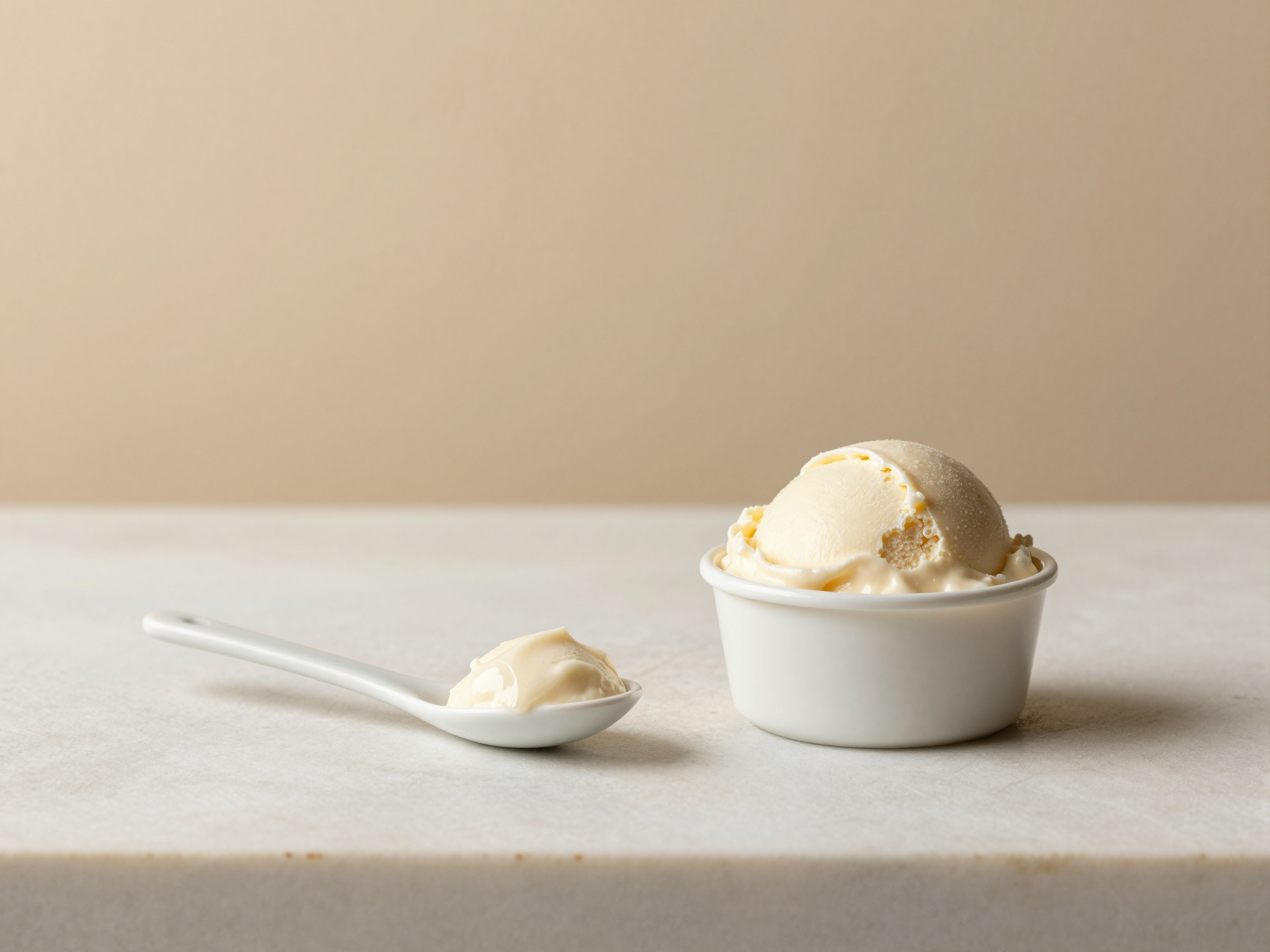 A handwritten notebook page with a gelato calculation alongside a digital scale and sugar crystals