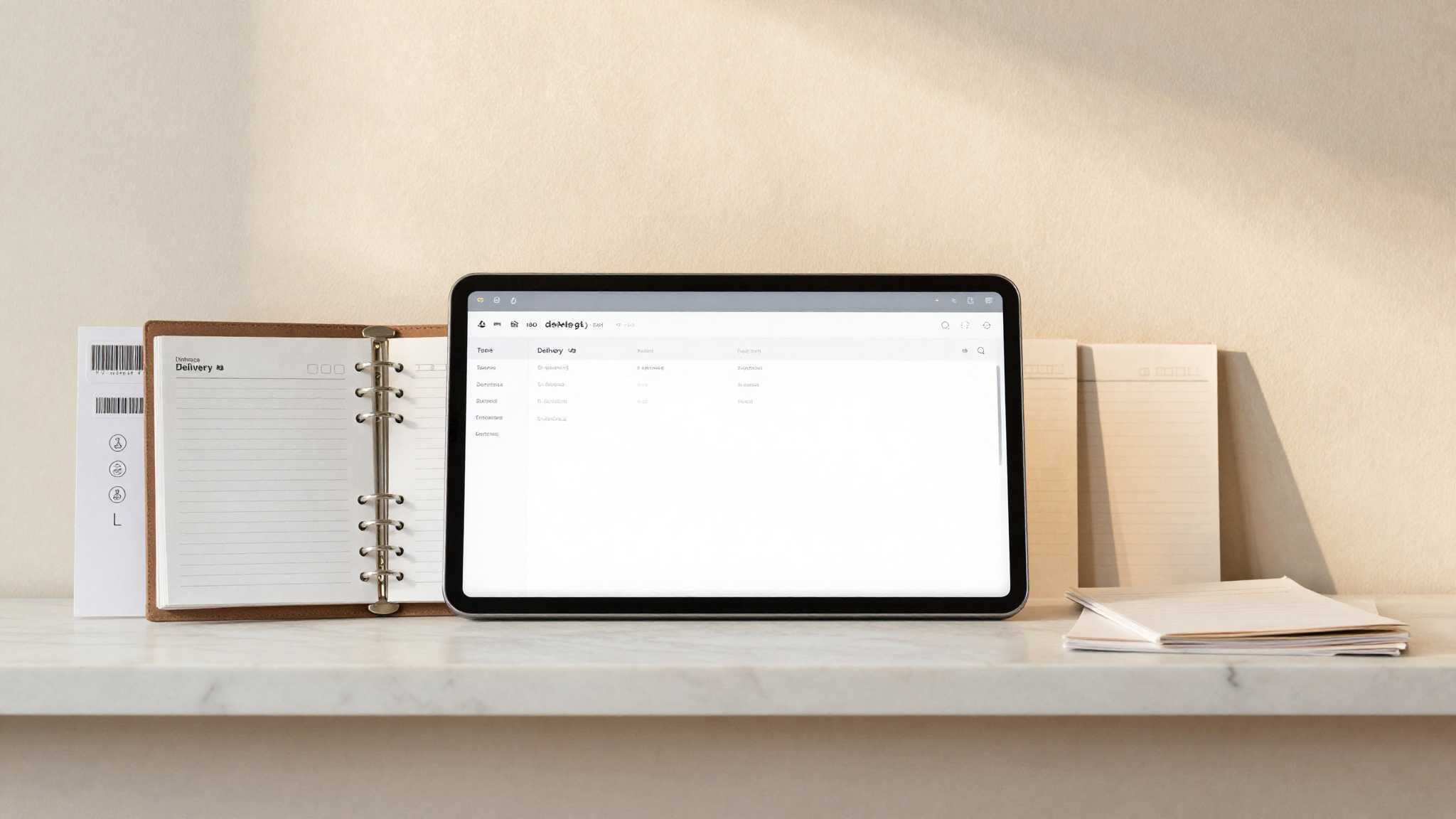 Comparison table on a tablet screen showing spreadsheet versus dedicated traceability software fields