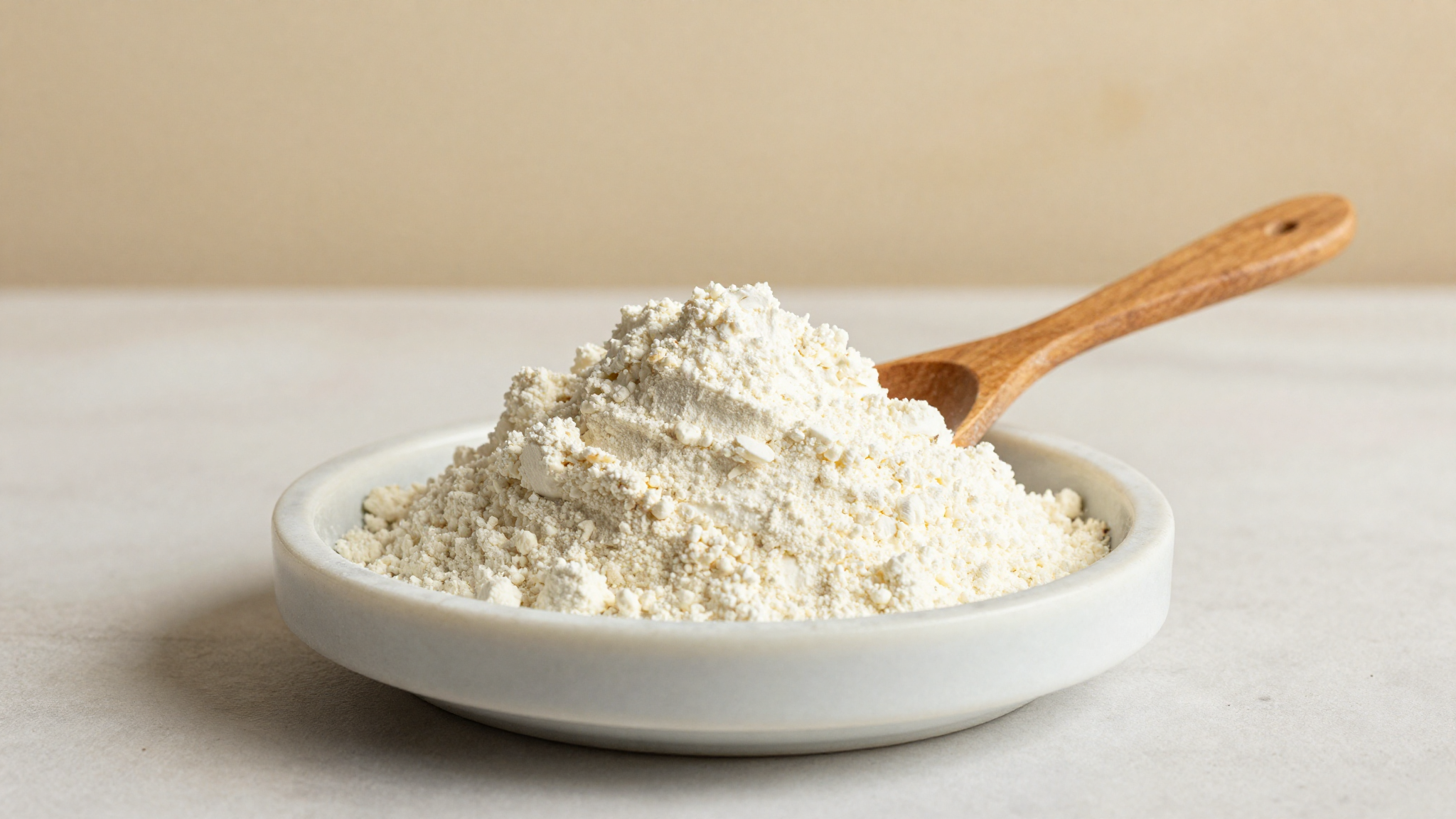 Milk Protein Concentrate in Gelato: Body Without Lactose served in a ceramic cup on a pale counter