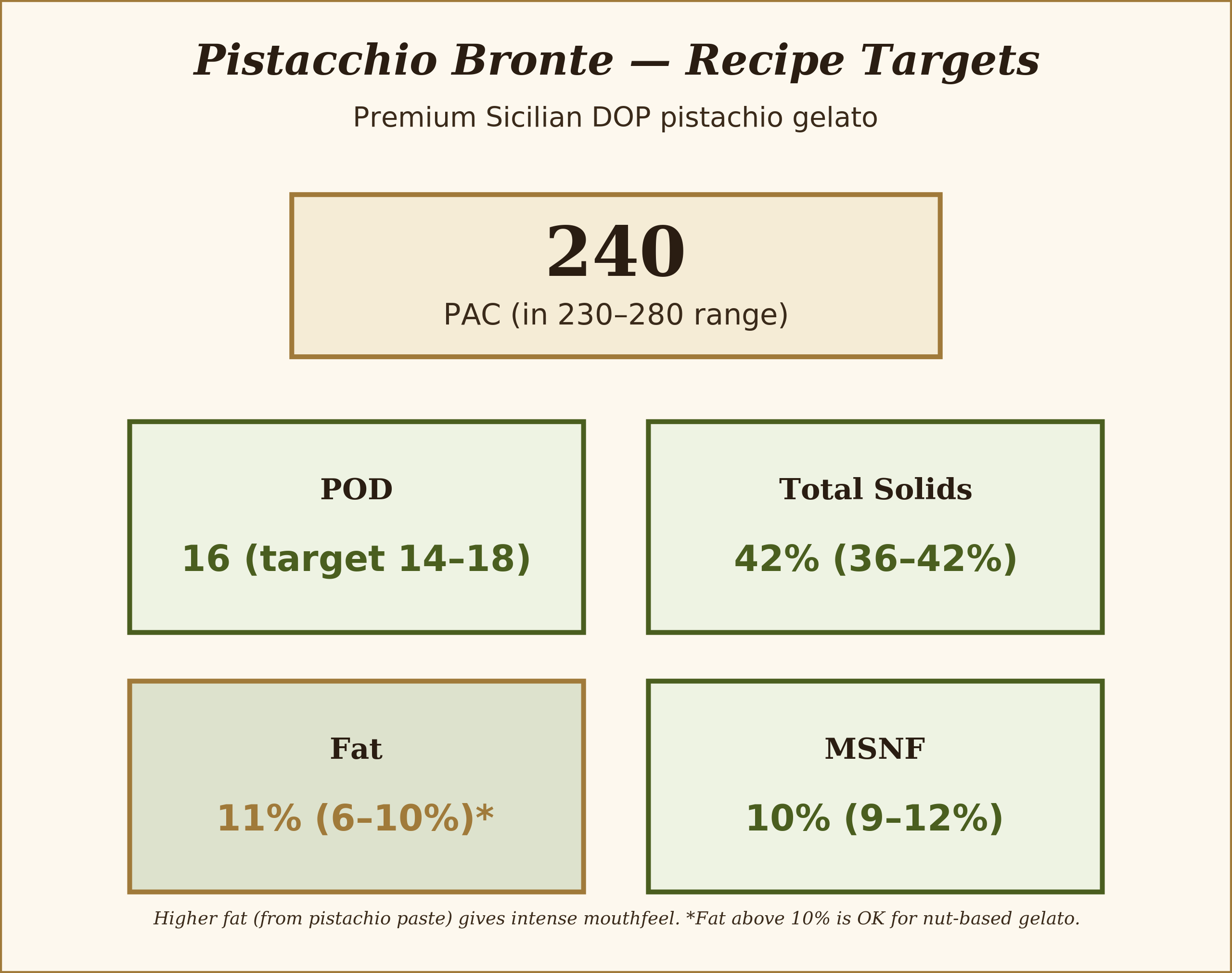 Pistachio gelato production