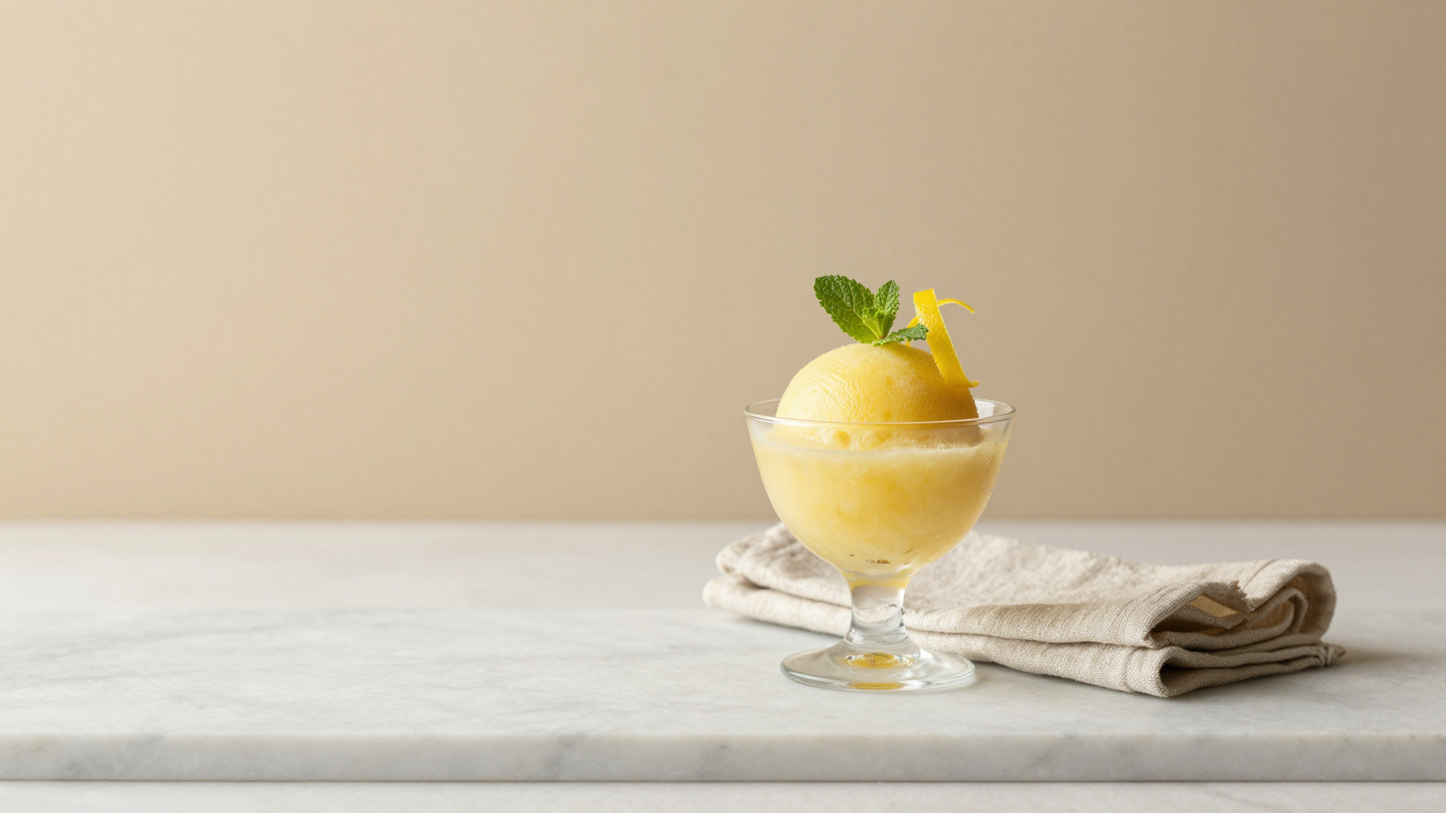 closing illustration for Sorbetto al Limone — Sicilian Lemon Sorbet Recipe