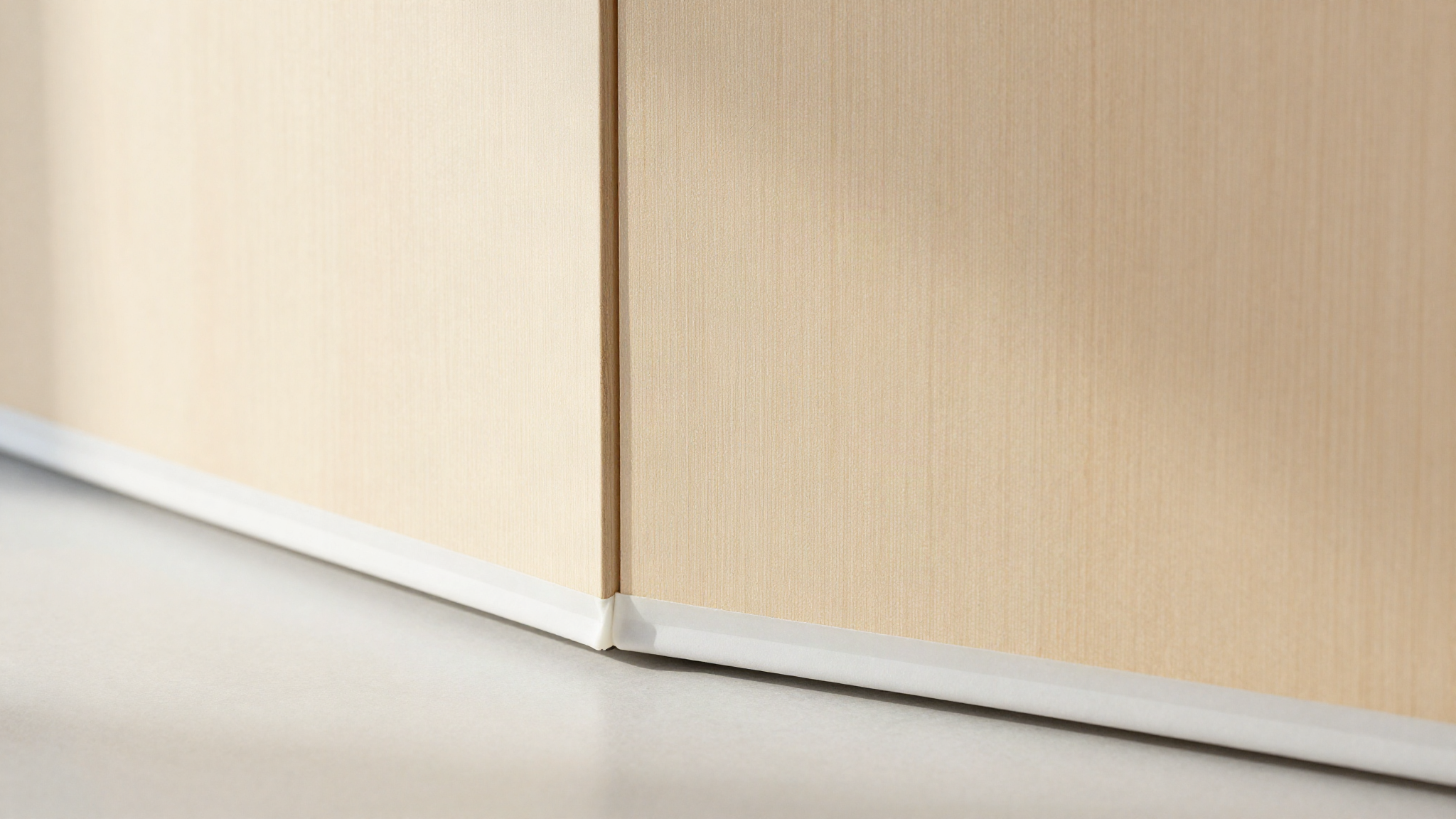Insulated sandwich panel wall corner in a cold room with a sealed joint and coved floor edge